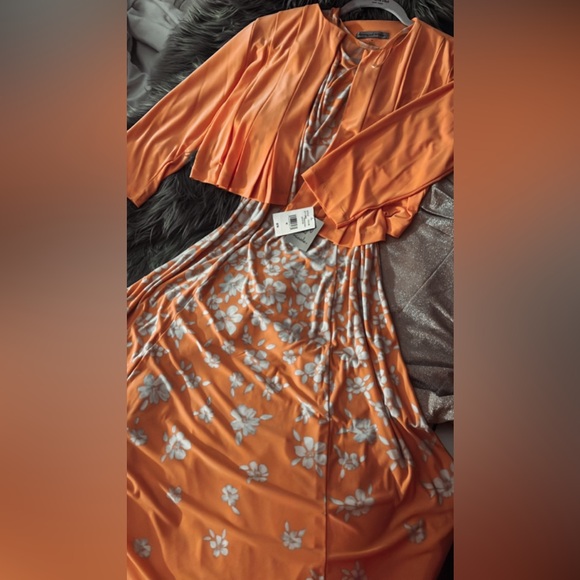 Danny & Nicole 2-piece Womens Floral Midi Jacket Dress (size M) - Picture 6 of 8